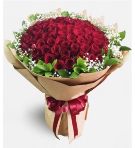 101 Kırmızı Gül Buketi